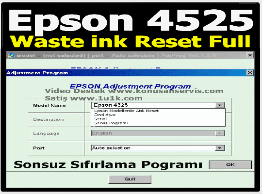 Epson WP4525 Reset Emici Dolu Giderme